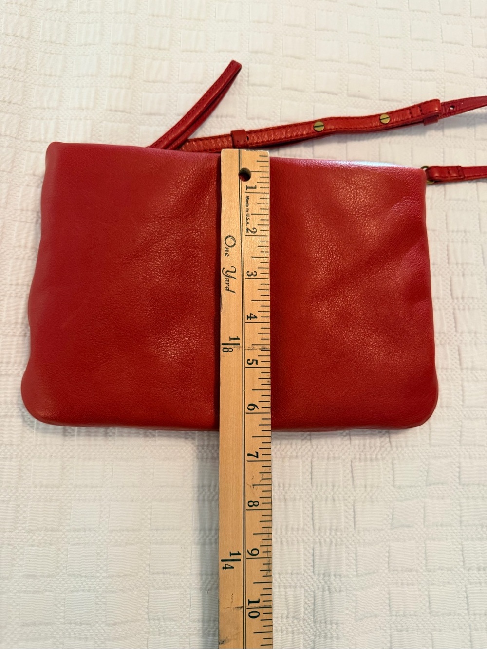 Madewell Red Leather Quilted Crossbody Bag - Picture 11 of 11
